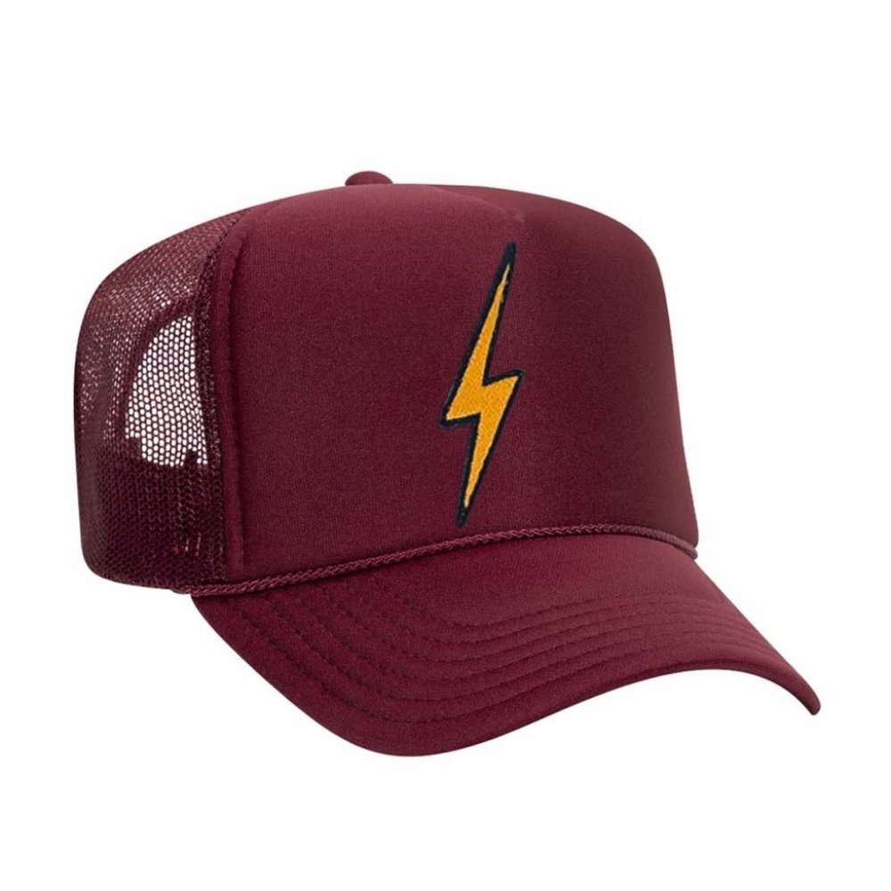 Aviator Nation Vintage Bolt Trucker Hat Maroon